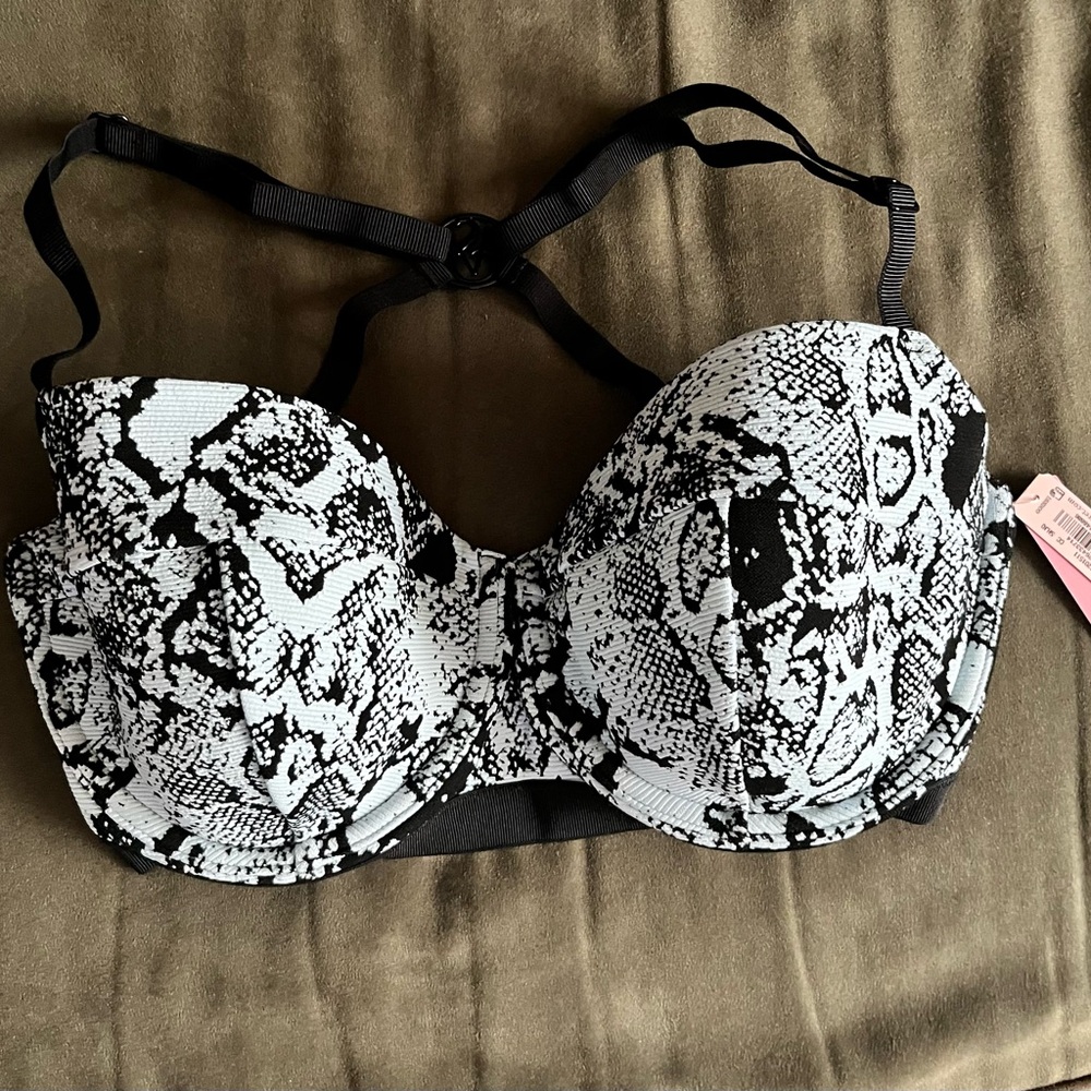Snakeskin Print Bikini Top